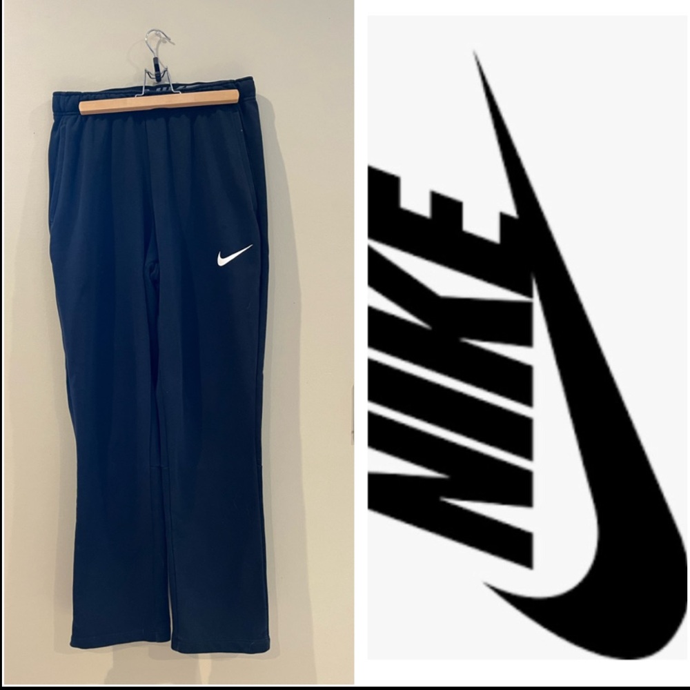 Nike Black Joggers with White Logo size Medium